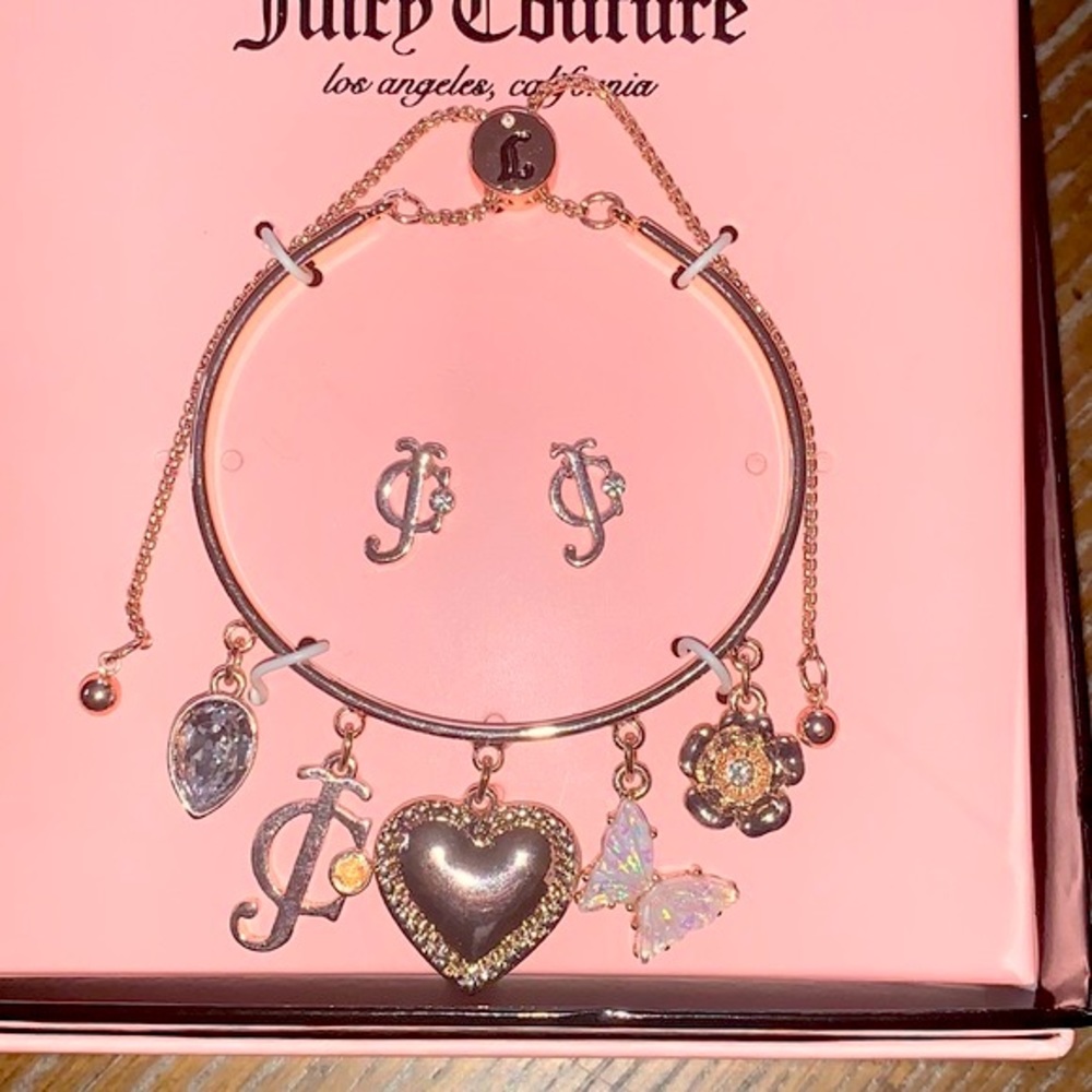 BNWT Juicy Couture Charm Bracelet w/Earrings